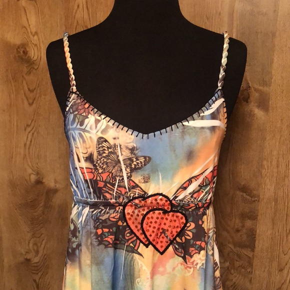 Awesome Sleeveless Long Designer Dress with Hearts ❤️ and Sequins-VALENTINES DAY - Picture 4 of 16